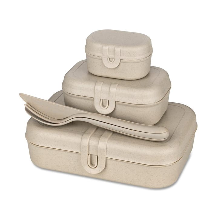 Pascal Ready Set 3 x lounasrasia ja aterimet, Nature desert sand Koziol