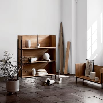 Stack hylly - Oak, add on, tummaksi öljytty saksanpähkinäkiinnike - Kristina Dam Studio
