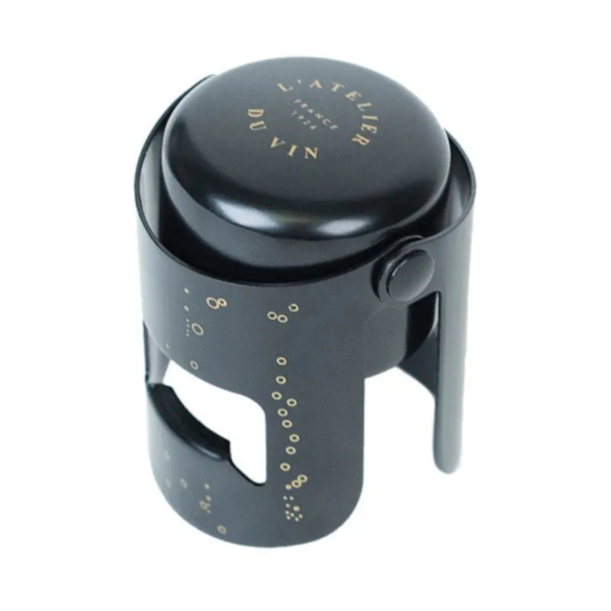 Bouchon Gard’Bulles pullokorkki, Musta L'Atelier du Vin