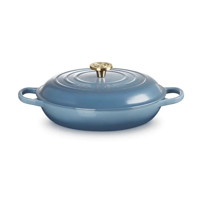 Le Creuset Classic valurauta buffeekasari lasikannella, Chambray, 3,5 l Le Creuset