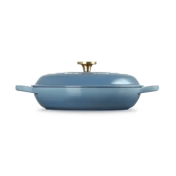 Le Creuset Classic valurauta buffeekasari lasikannella - Chambray, 3,5 l - Le Creuset