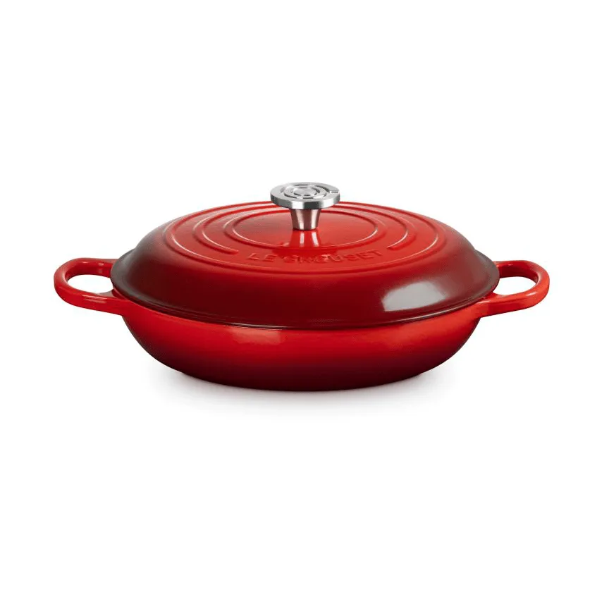 Le Creuset Classic valurauta buffeekasari lasikannella, Kirsikanpunainen, 3,5 l Le Creuset