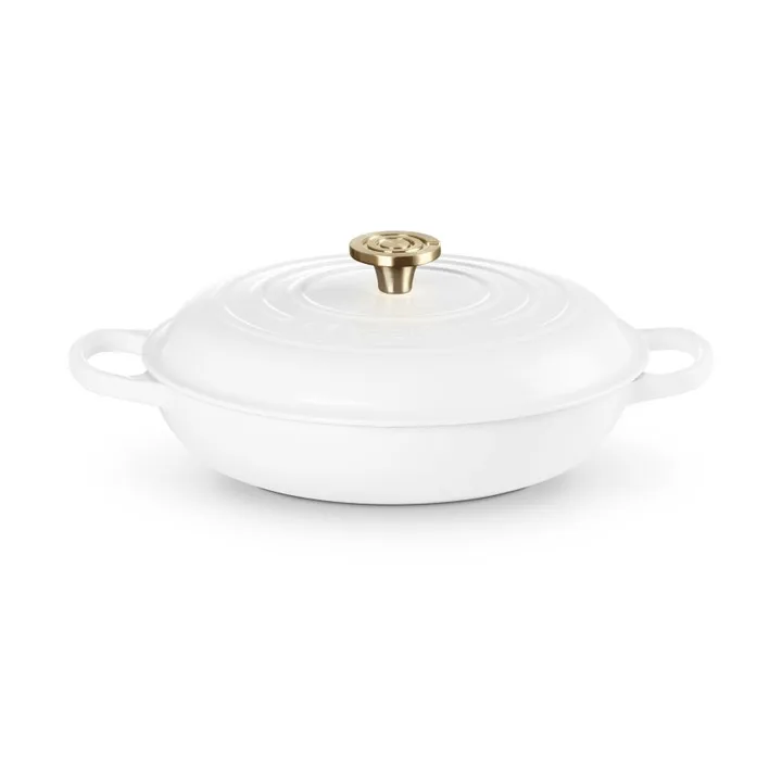 Le Creuset Classic valurauta buffeekasari lasikannella - White, 3,5 l - Le Creuset