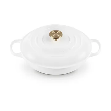 Le Creuset Classic valurauta buffeekasari lasikannella - White, 3,5 l - Le Creuset