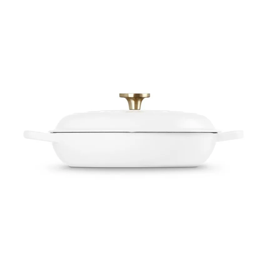 Le Creuset Classic valurauta buffeekasari lasikannella, White, 3,5 l Le Creuset