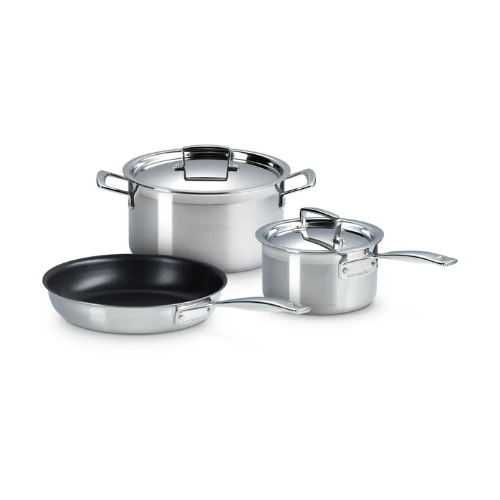 Le Creuset kattila- ja paistinpannusetti - Ruostumatonta terästä, 3 osaa - Le Creuset