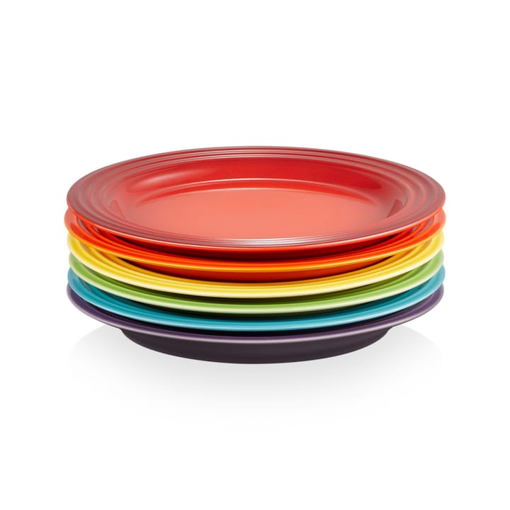 Le Creuset Signature -lautanen 22 cm, 6-pakkaus, Rainbow Le Creuset