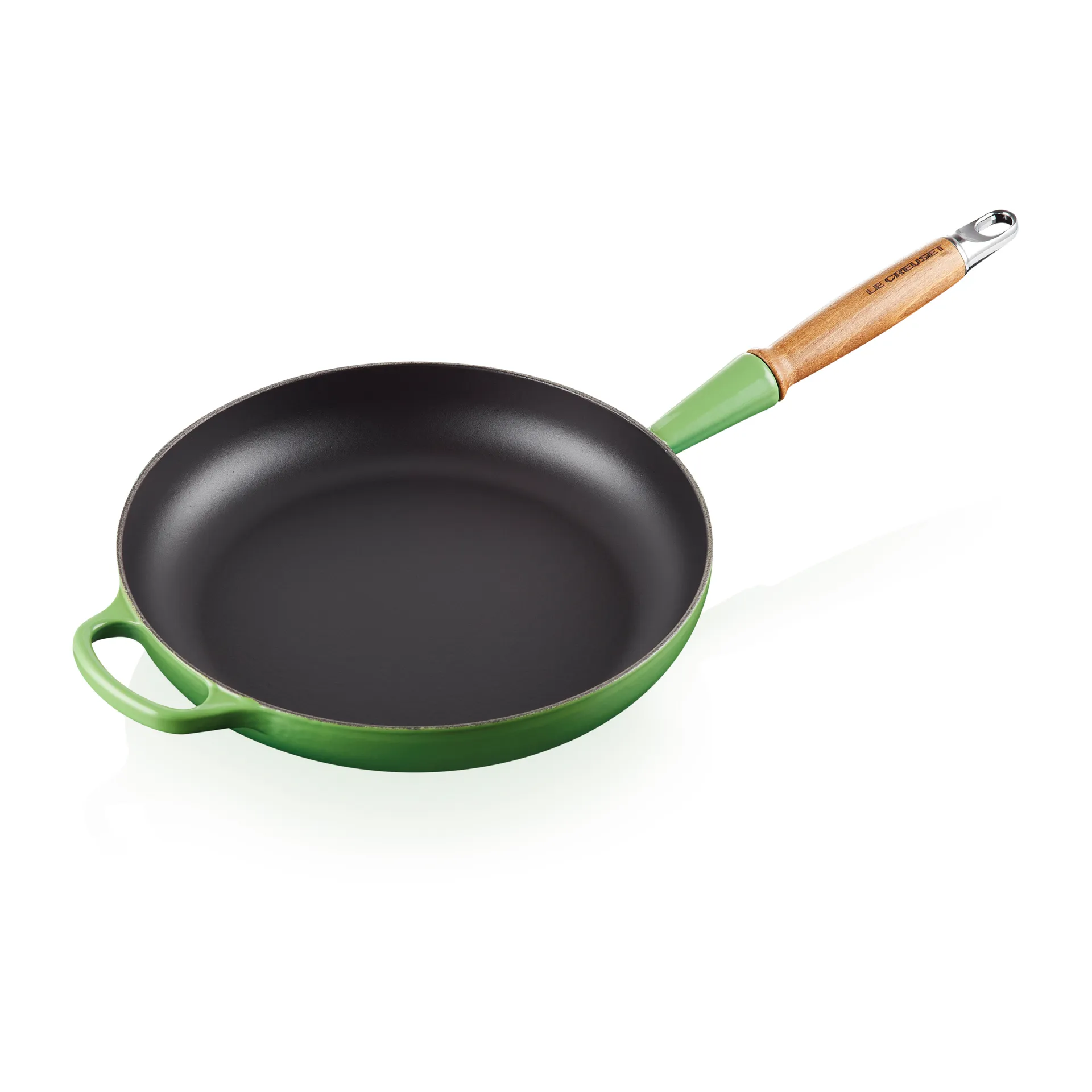 Le Creuset Signature -paistinpannu puukahvalla 28 cm, Bamboo Green Le Creuset