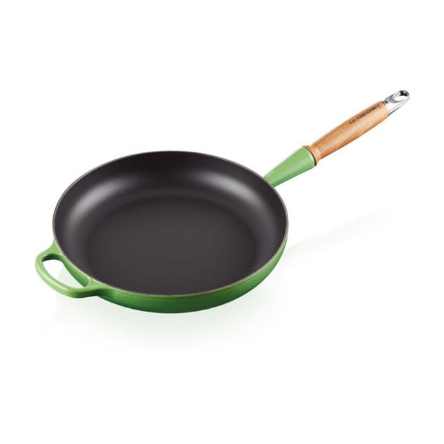Le Creuset Signature -paistinpannu puukahvalla 28 cm, Bamboo Green Le Creuset