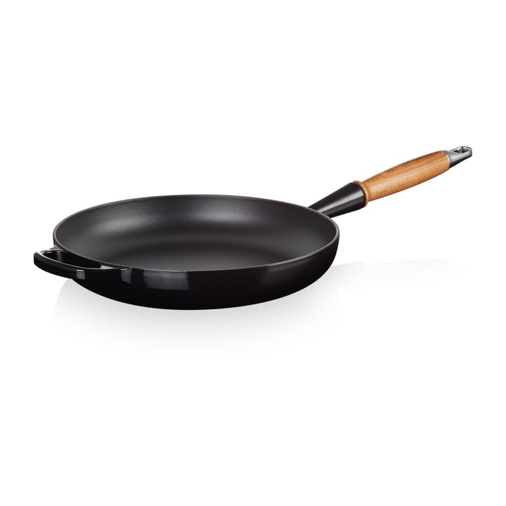 Le Creuset Signature -paistinpannu puukahvalla 28 cm, Black Onyx Le Creuset