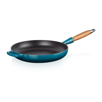 Le Creuset Signature -paistinpannu puukahvalla 28 cm - Deep Teal - Le Creuset