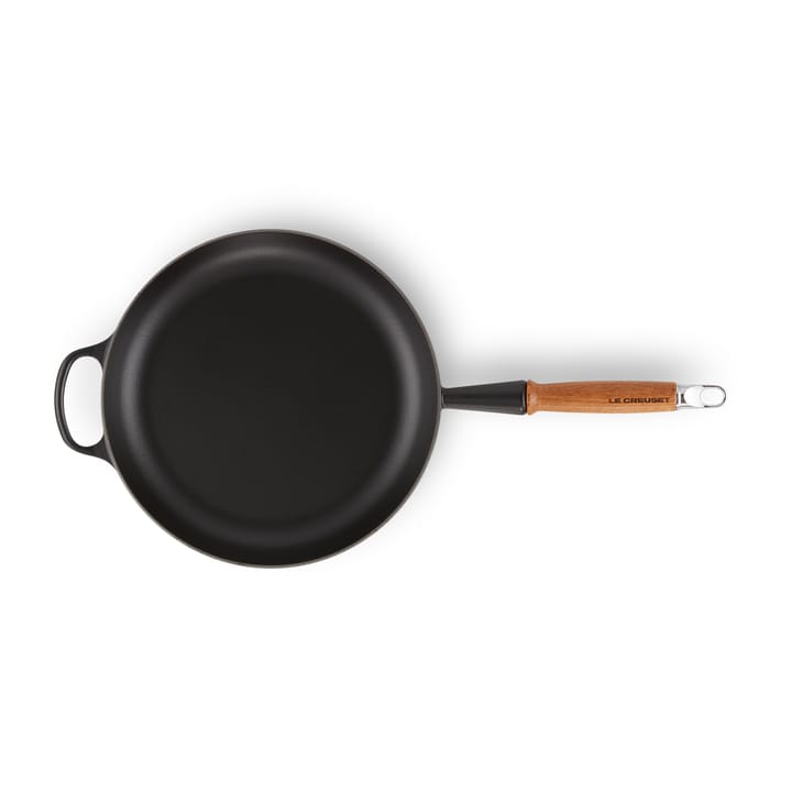 Le Creuset Signature -paistinpannu puukahvalla 28 cm, Matte Black Le Creuset