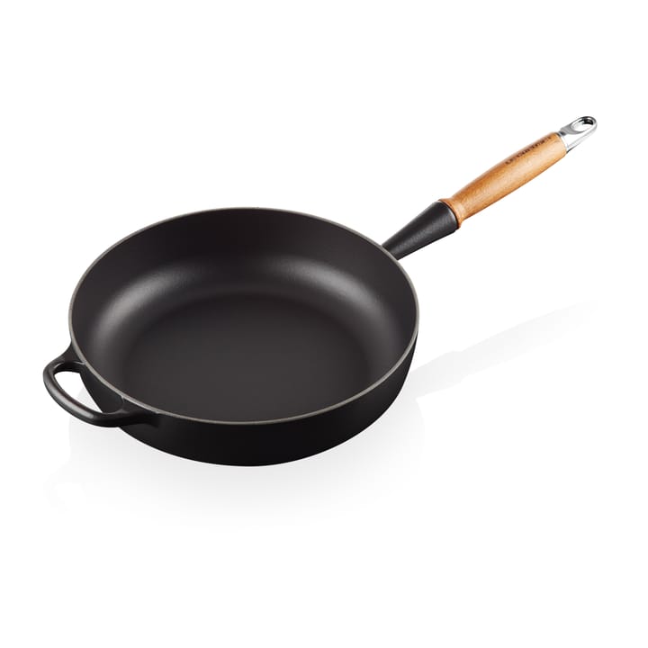 Le Creuset Signature -paistokasari puukahvalla 28 cm, Matte Black Le Creuset