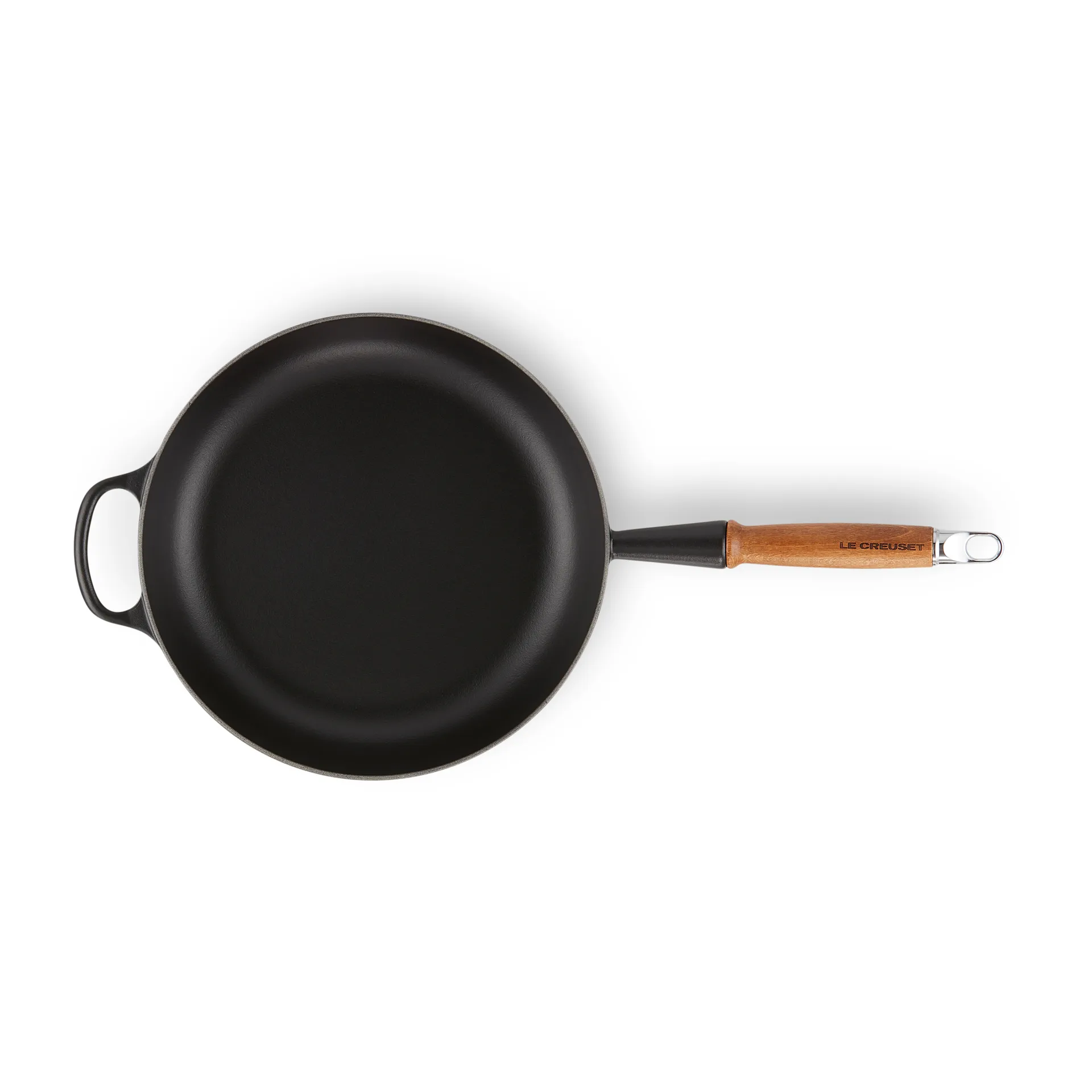 Le Creuset Signature -paistokasari puukahvalla 28 cm, Matte Black Le Creuset