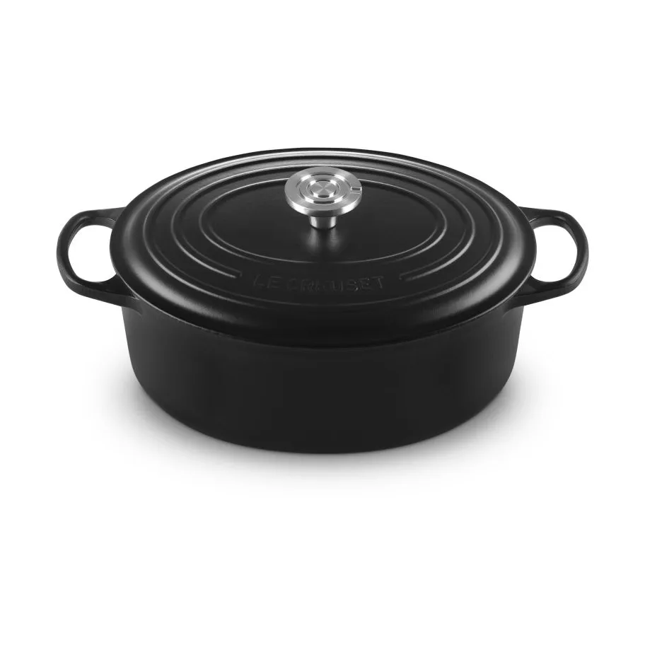Le Creuset Signature valurauta ovaali pata, Matte Black, 6,3 l Le Creuset