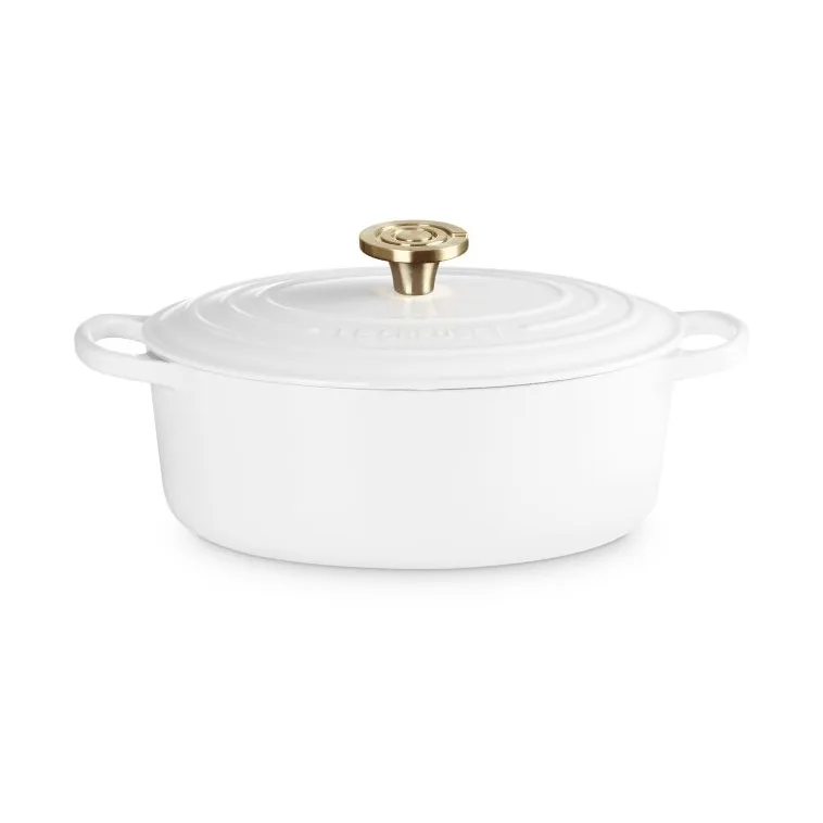 Le Creuset Signature valurauta ovaali pata, Valkoinen, 4,1 l Le Creuset