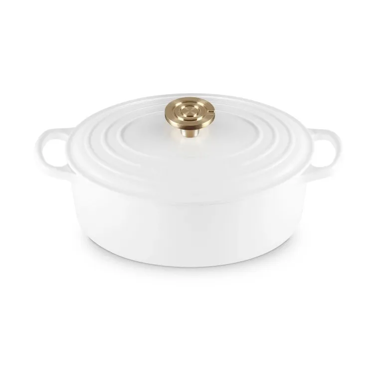 Le Creuset Signature valurauta ovaali pata, Valkoinen, 4,1 l Le Creuset