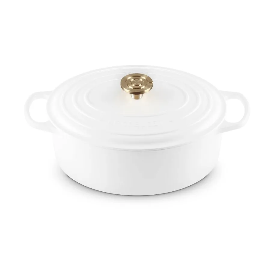 Le Creuset Signature valurauta ovaali pata, Valkoinen, 6,3 l Le Creuset