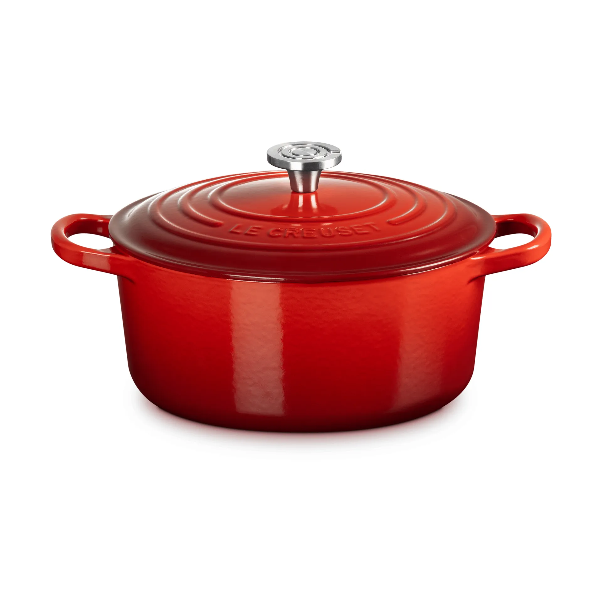 Le Creuset Signature valurautainen pyöreä pata, Kirsikanpunainen, 3,3 l Le Creuset