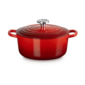 Le Creuset Signature valurautainen pyöreä pata - Kirsikanpunainen, 4,2 l - Le Creuset
