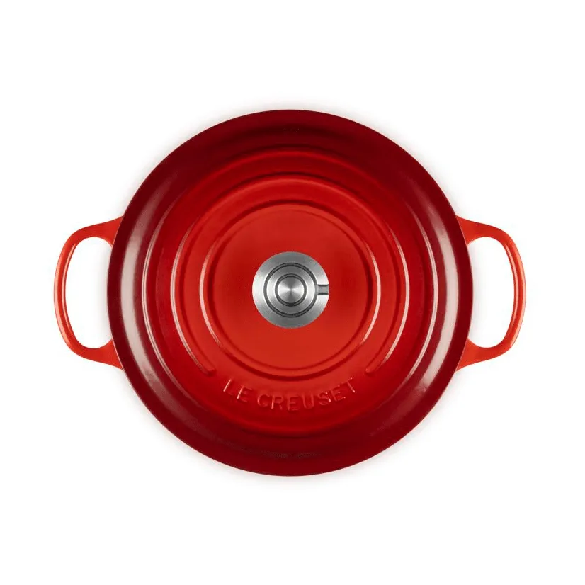 Le Creuset Signature valurautainen pyöreä pata, Kirsikanpunainen, 5,3 l Le Creuset