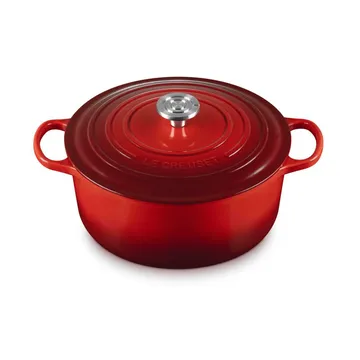 Le Creuset Signature valurautainen pyöreä pata - Kirsikanpunainen, 6,7 l - Le Creuset