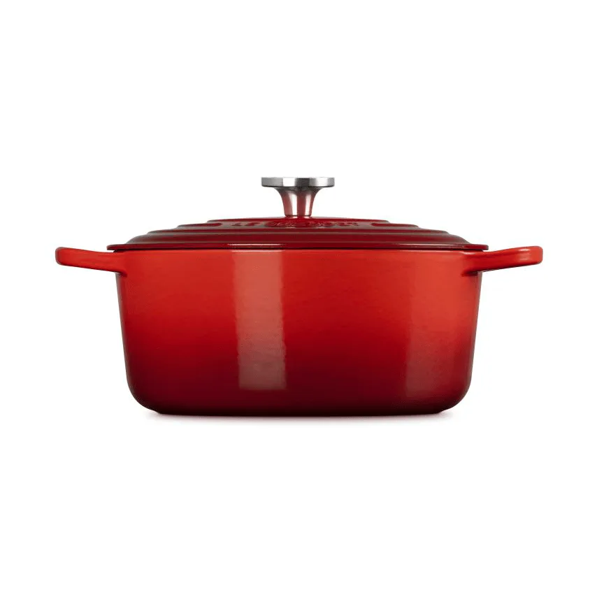 Le Creuset Signature valurautainen pyöreä pata, Kirsikanpunainen, 6,7 l Le Creuset