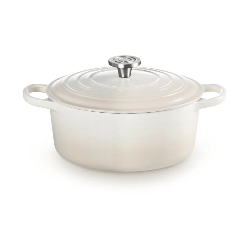Le Creuset Signature valurautainen pyöreä pata, Meringue, 5,3 l Le Creuset
