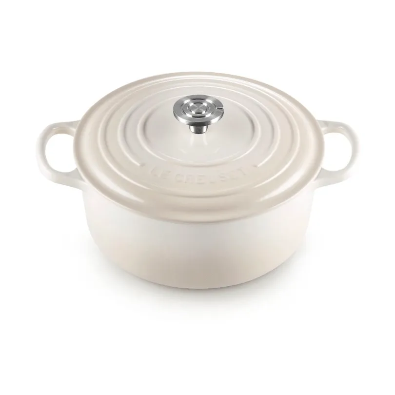 Le Creuset Signature valurautainen pyöreä pata, Meringue, 5,3 l Le Creuset