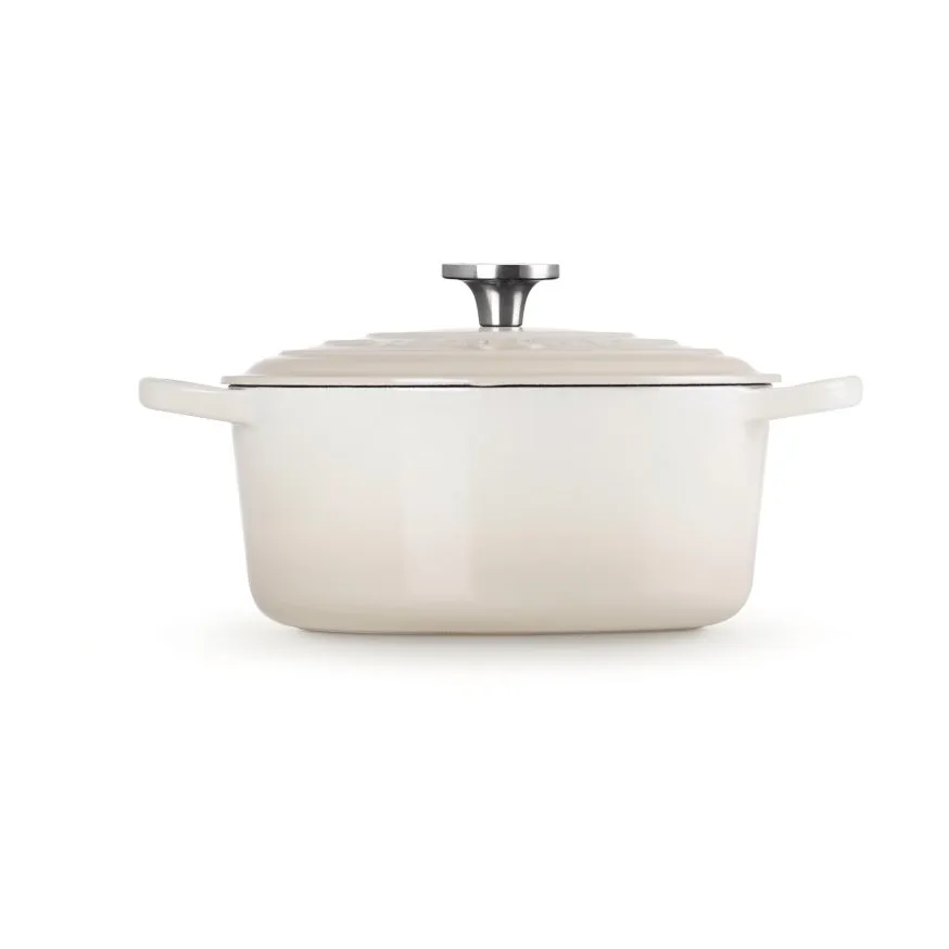 Le Creuset Signature valurautainen pyöreä pata, Meringue, 5,3 l Le Creuset