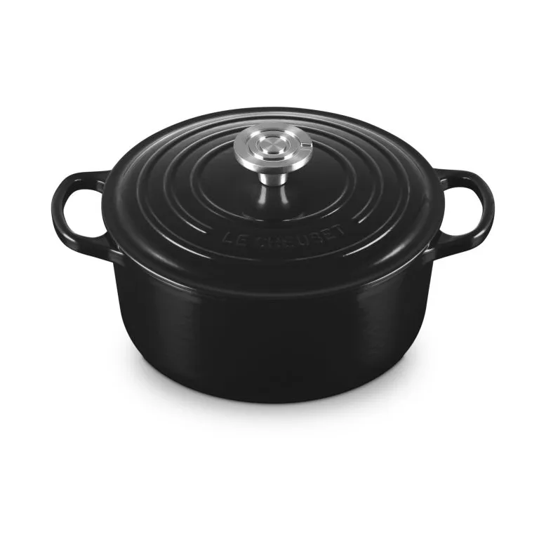 Le Creuset Signature valurautainen pyöreä pata, Musta, 4,2 l Le Creuset
