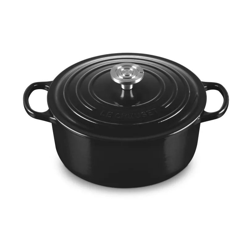 Le Creuset Signature valurautainen pyöreä pata, Musta, 5,3 l Le Creuset