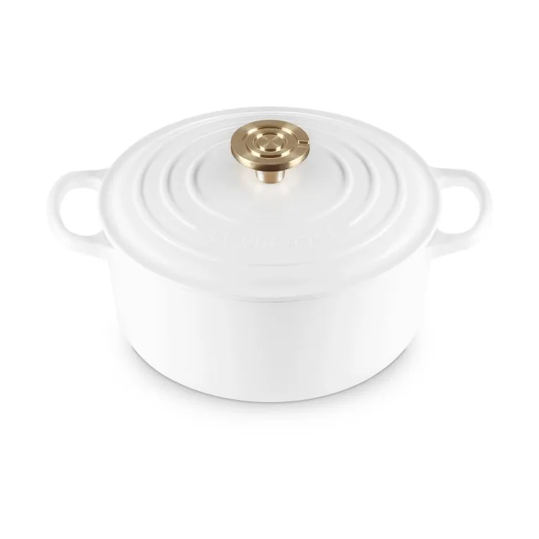 Le Creuset Signature valurautainen pyöreä pata, Valkoinen, 4,2 l Le Creuset