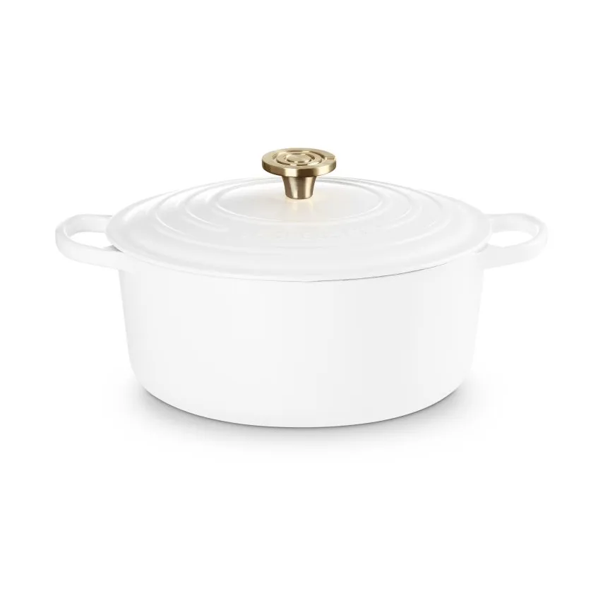 Le Creuset Signature valurautainen pyöreä pata, Valkoinen, 6,7 l Le Creuset