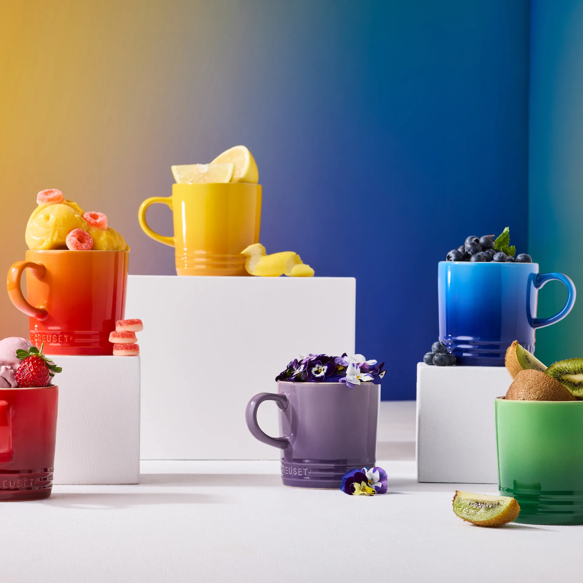 Signature keramiikkakahvimuki 6-osaa, Rainbow Le Creuset