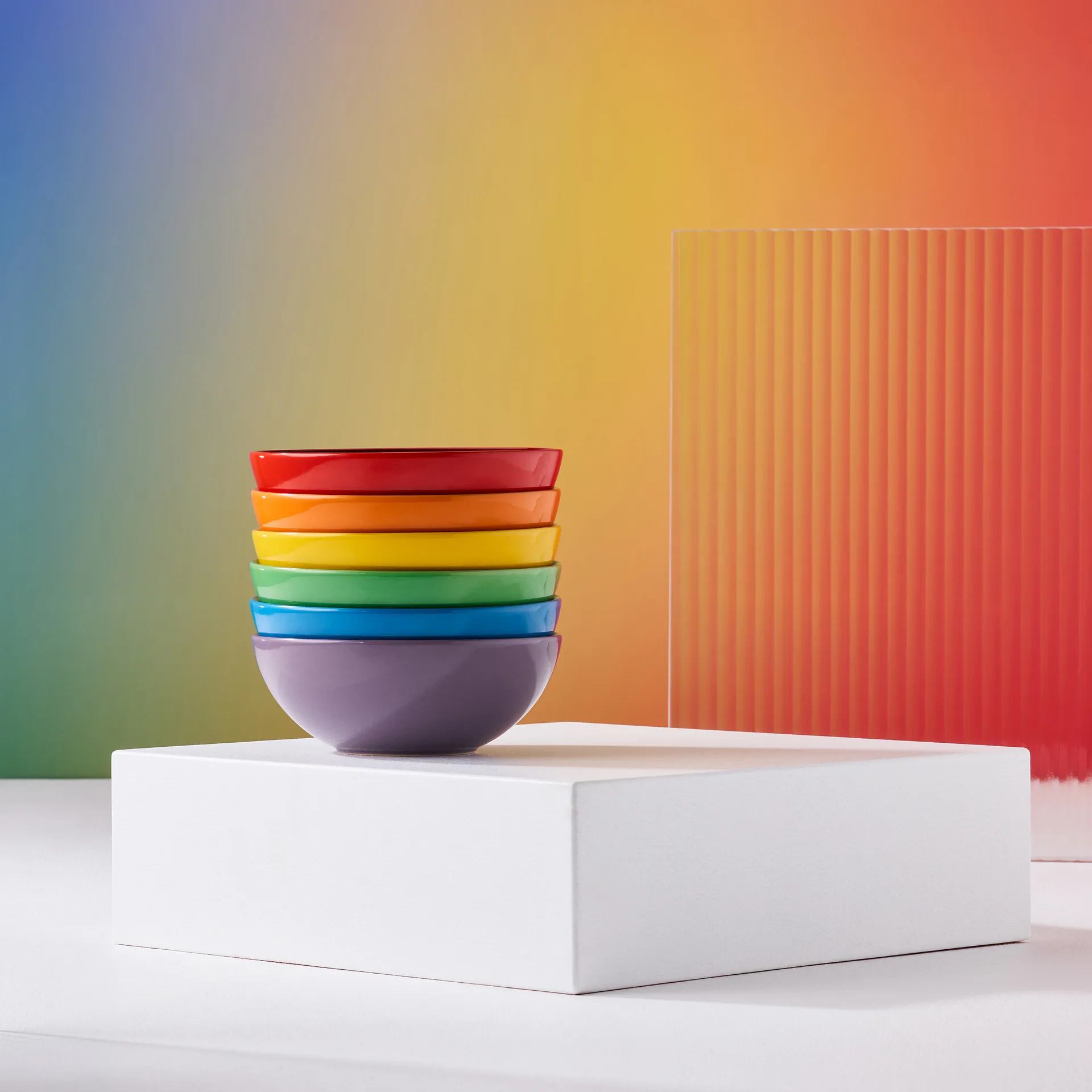 Signature kivikeramiikka syvä lautanen 6-osaa, Rainbow Le Creuset