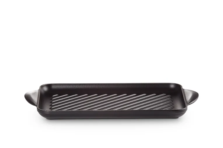 Suorakulmainen grillilevy 32 cm, Mattamusta Le Creuset