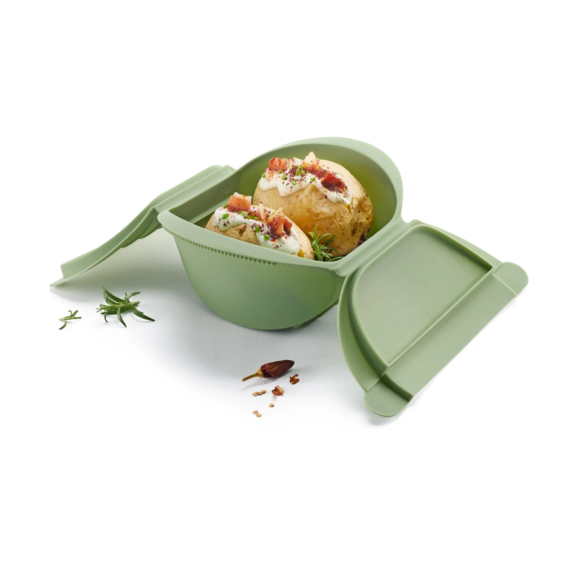 Lékué höyrykeitin, Vihreä, suuri, 4-pack Lékué