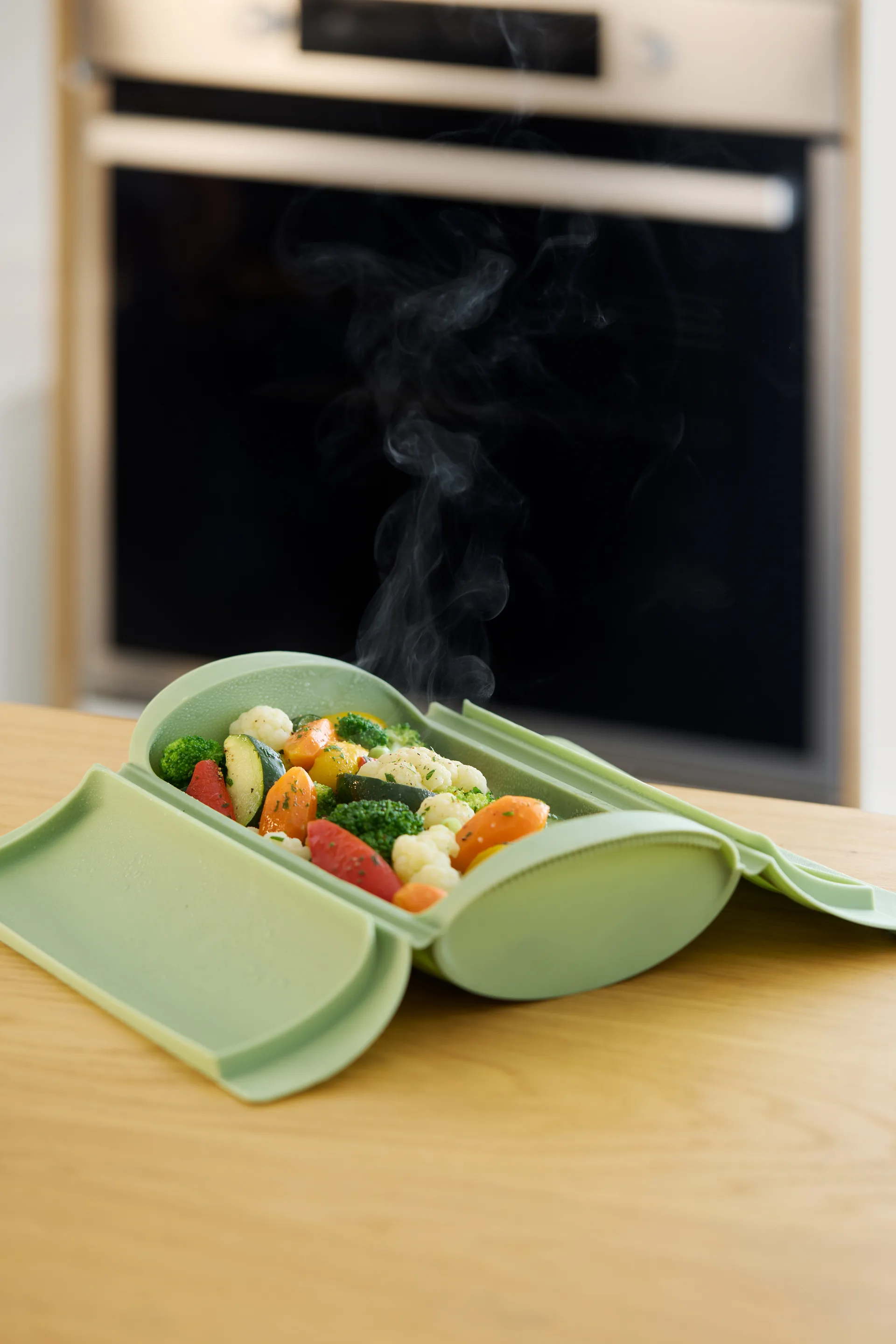 Lékué höyrykeitin, Vihreä, tarjottimella, 2-pack Lékué