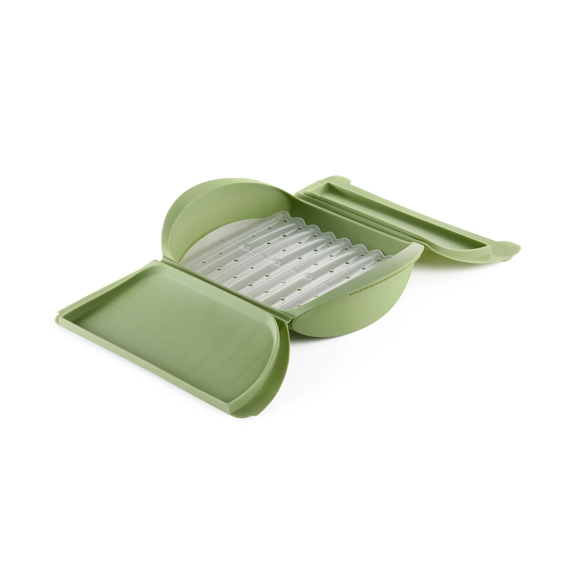 Lékué höyrykeitin, Vihreä, tarjottimella, 4-pack Lékué