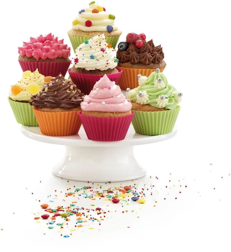 Lékué muffinsvuoat silikoni 12 osaa, Sekoitettu Lékué