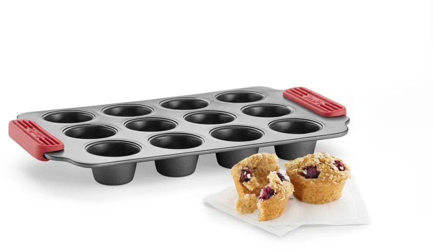 Lékué non stick mini muffinsivuoka 12 kpl, Punainen Lékué