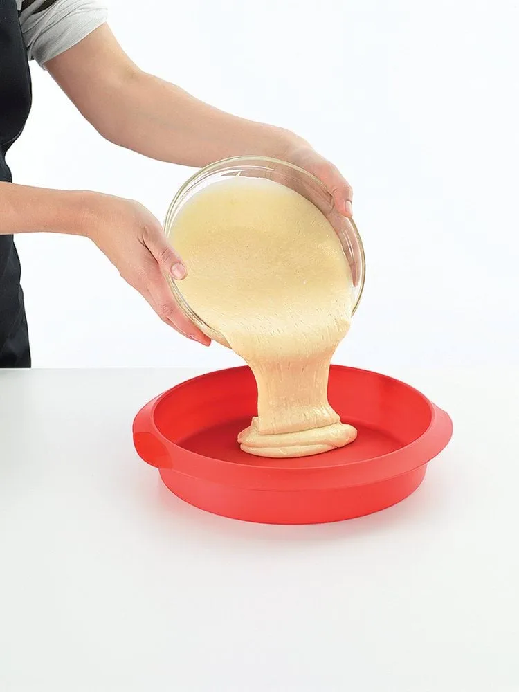 Lékué pyöreä kakkuvuoka silikoni 24 cm, Punainen Lékué