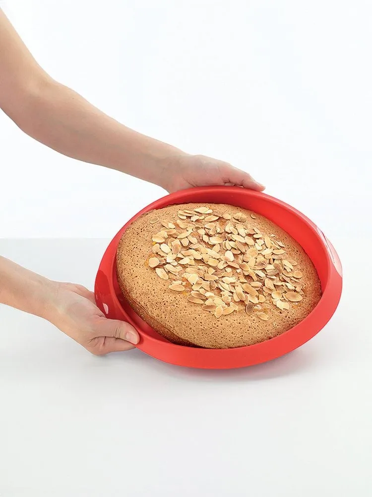 Lékué pyöreä kakkuvuoka silikoni 24 cm, Punainen Lékué