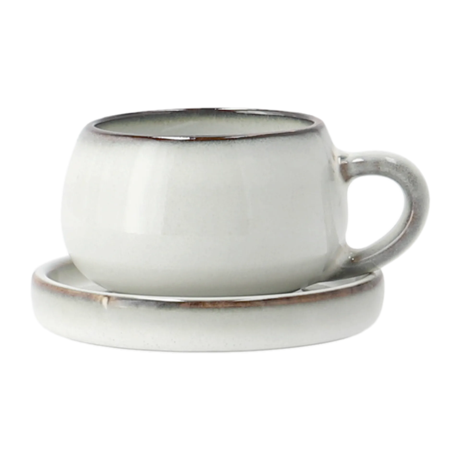 Amera espressokuppi aluslautasella, White sands Lene Bjerre