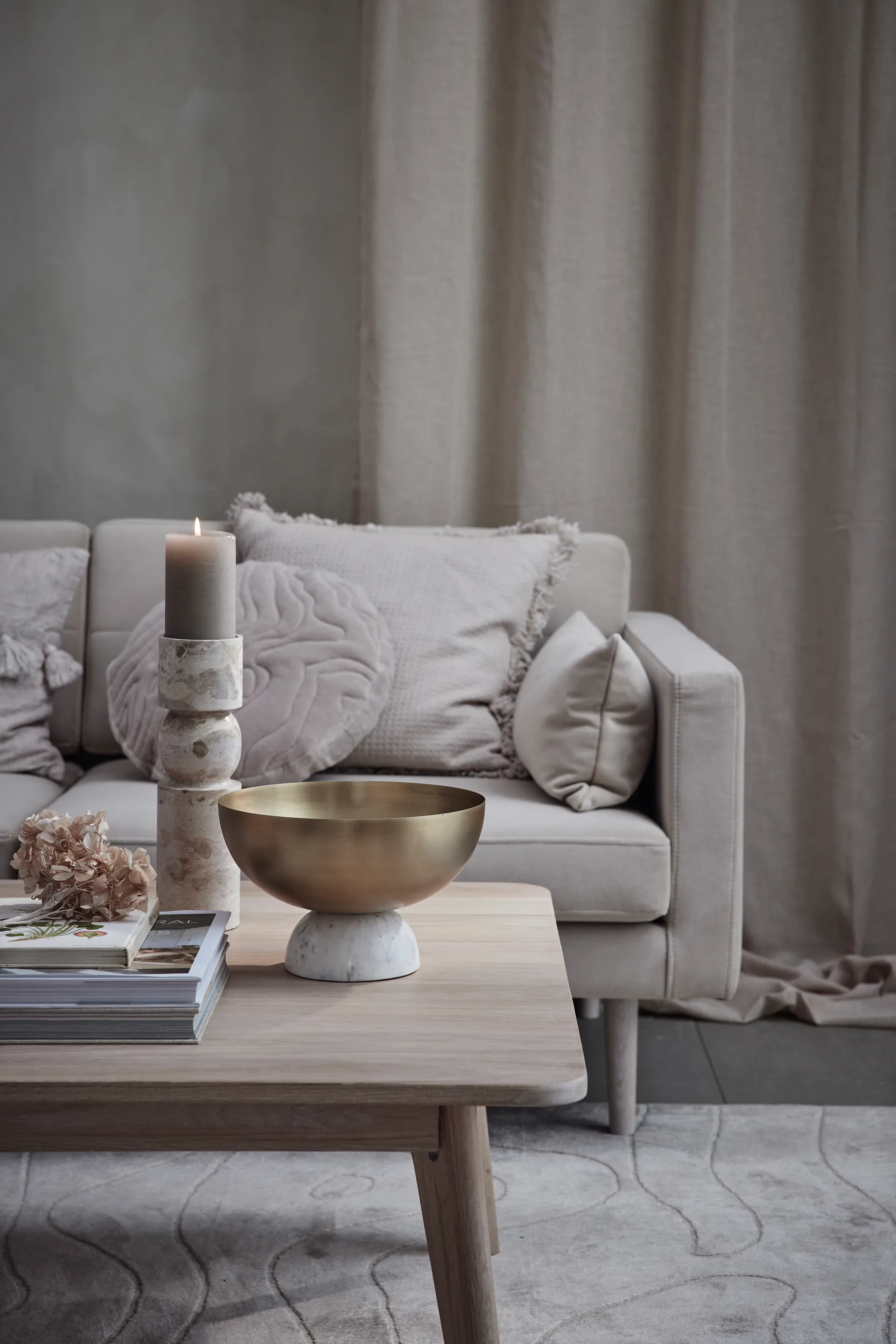 Ellia kynttilänjalka 30 cm, Linen Lene Bjerre