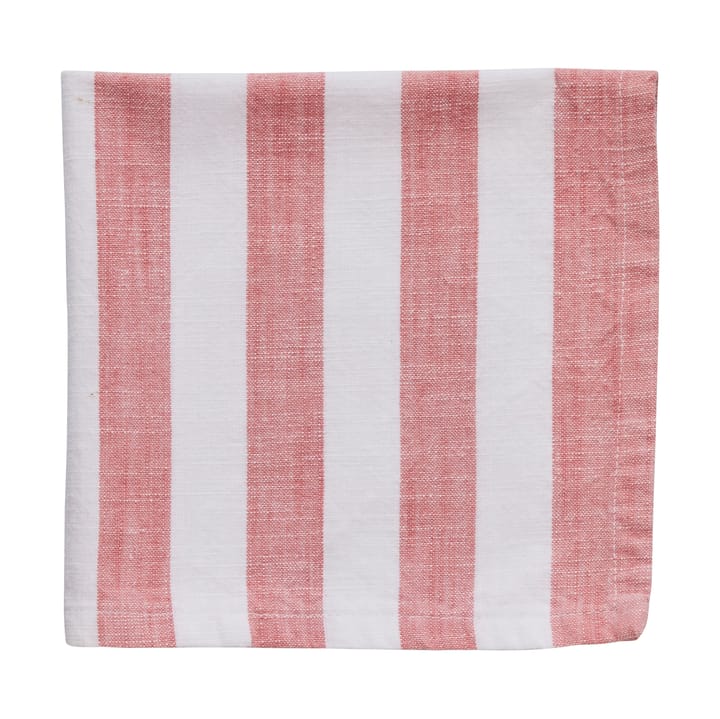 Olivia puuvillaservetti 40x40 cm - Off White-Dark Coral - Lene Bjerre