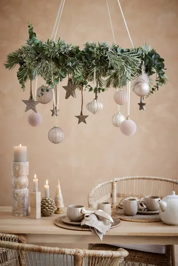 Velvetti joulupallo Ø8 cm - Powder, uurrettu - Lene Bjerre