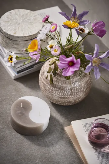 YingYang pöytäkynttilä Ø 13 cm - Silver grey-white - Lene Bjerre