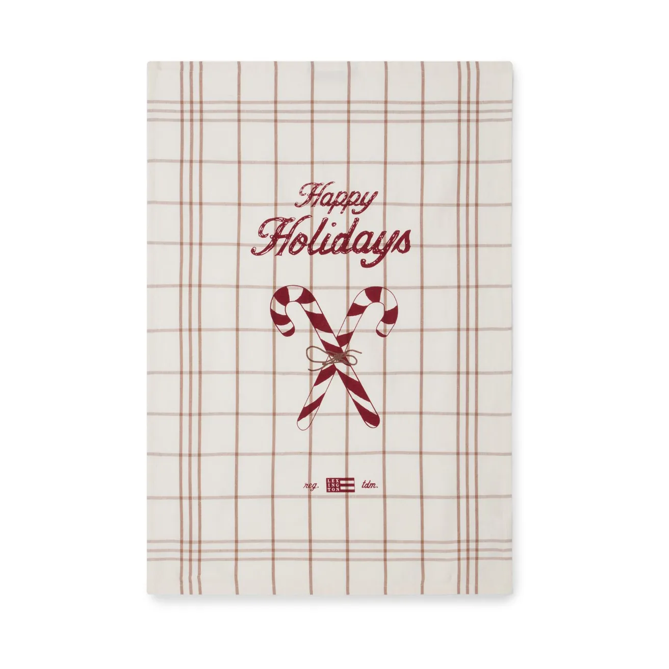Candy Cane Organic Cotton -keittiöpyyhe 50 x 70 cm, White-beige-gray Lexington